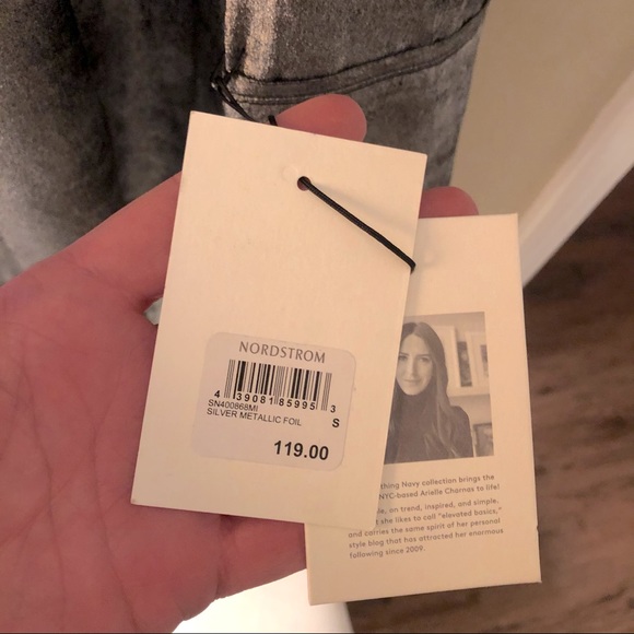 Something Navy long sleeve foil dress - Picture 7 of 8